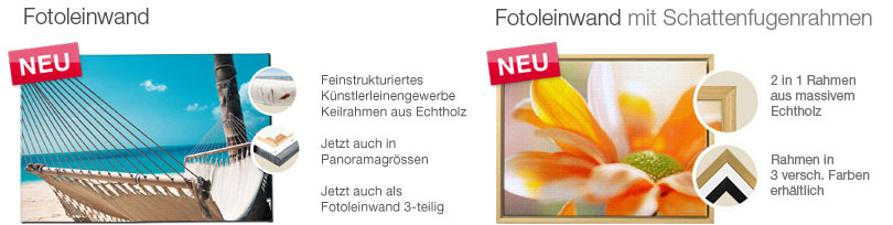 Fotoleinwand mit Schattenfugenrahmen bestellen